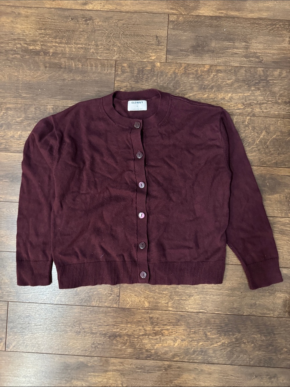 Old Navy Women's Button-Up Crewneck Cardigan - Wine